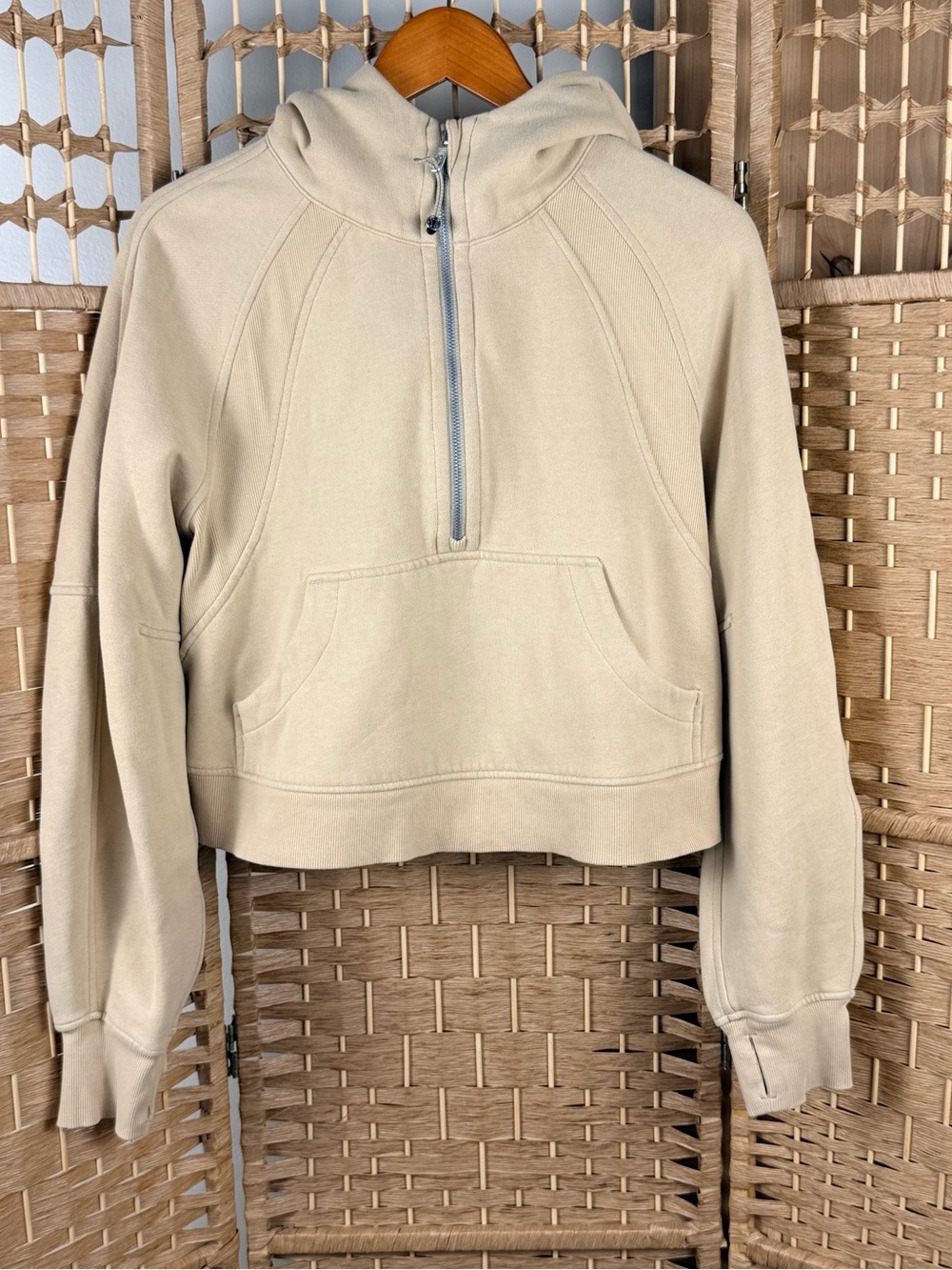 Lululemon Scuba Oversized Half Zip Hoodie Tan/Beige Size XS/S
